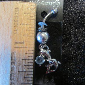 Belly Jewlery Bejeweled Dolphins